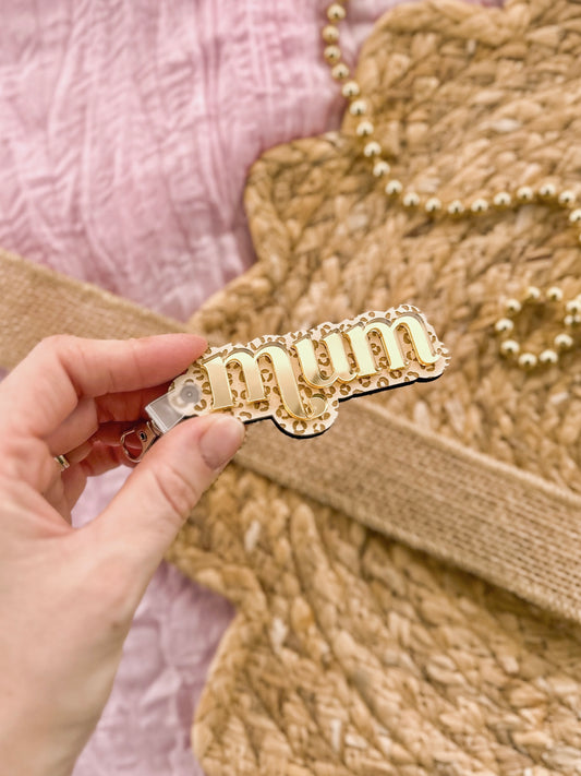 Personalised Leopard Print Mum Keyring | Custom Mama Acrylic Name Keychain | Engraved Wooden Gift for Mum | Mothers Day Gift