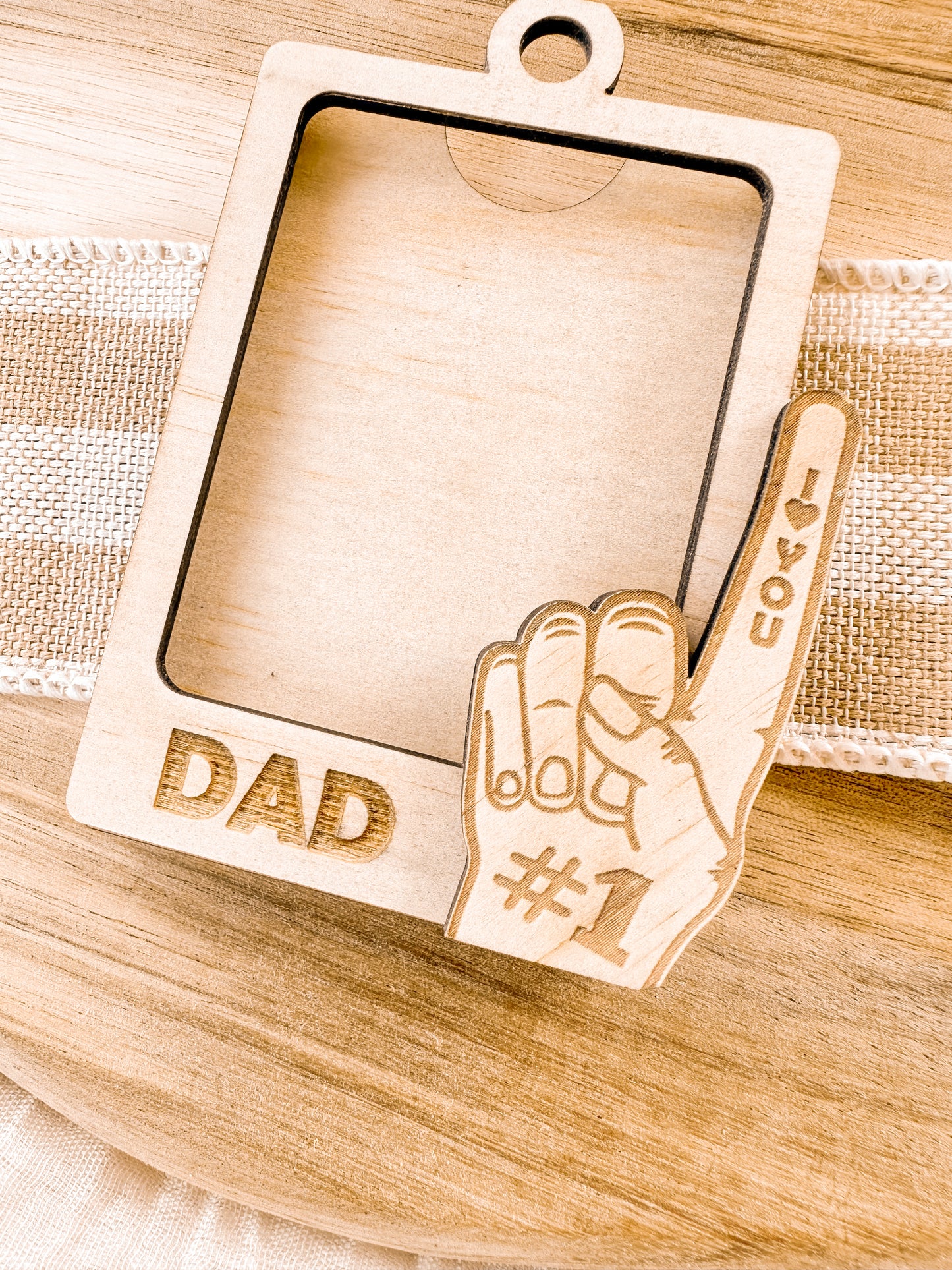 Personalised Wooden photo frame for car mirror, gift for dad, timber car mirror rearview mirror hanger, car lover decor, father's day, gift for Dad
