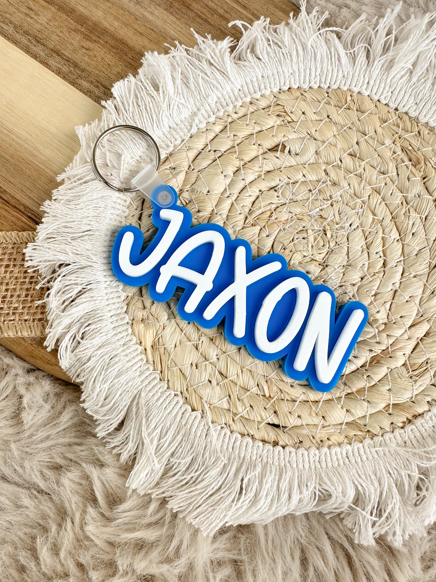 3d acrylic name tag, custom double layered name key ring, name key chain, name bag tag, name tag for kids, back to school, backpack bag tag