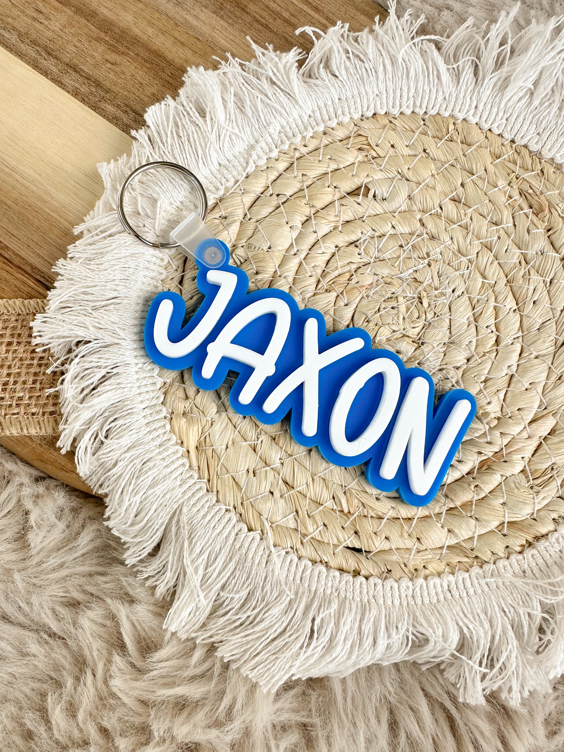 3d acrylic name tag, custom double layered name key ring, name key chain, name bag tag, name tag for kids, back to school, backpack bag tag