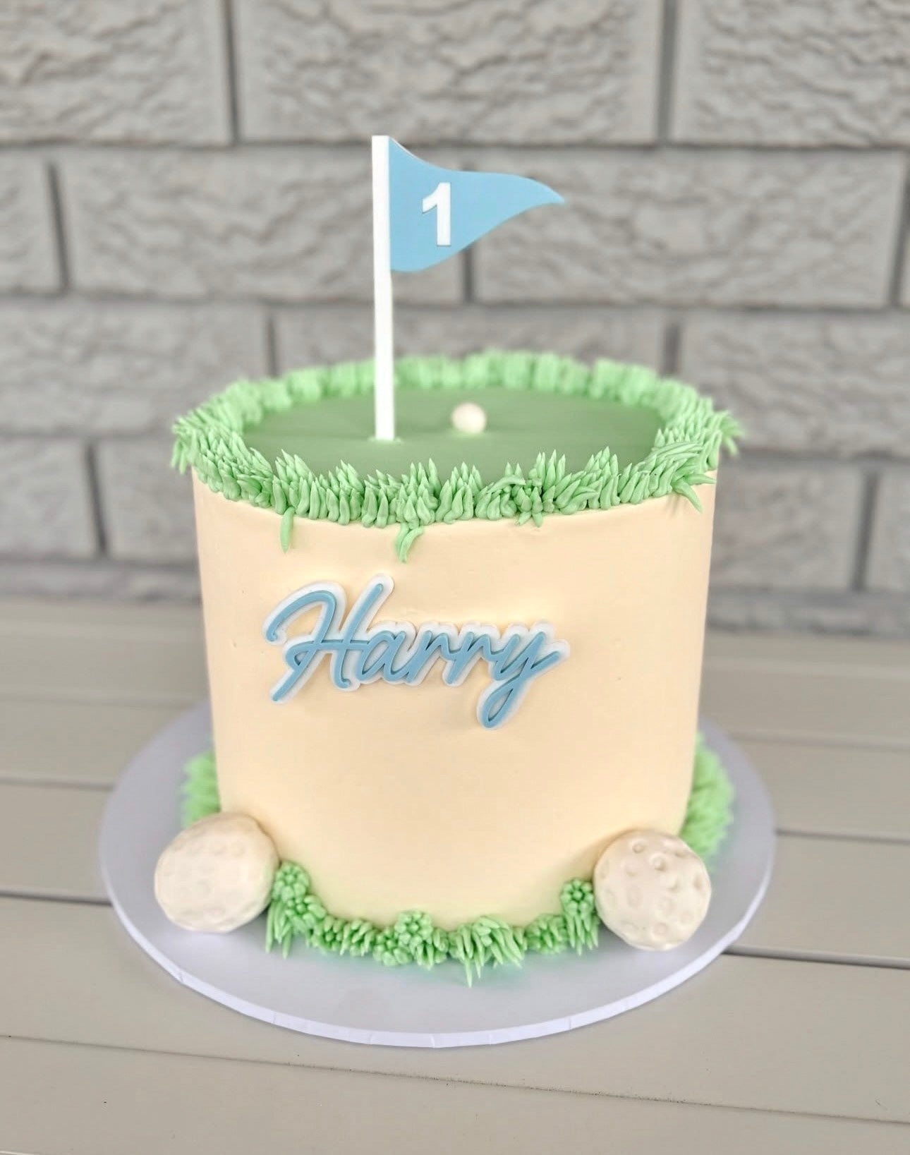 Personalised Golf Flag Name & Age Cake Topper Set | Golf Birthday Party Acrylic Decoration
