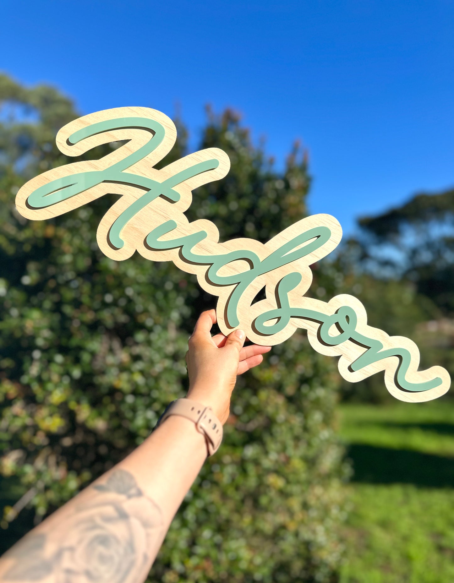 Personalised Name Sign | Kids Wall 3D Name Plaque | Wood and Acrylic
