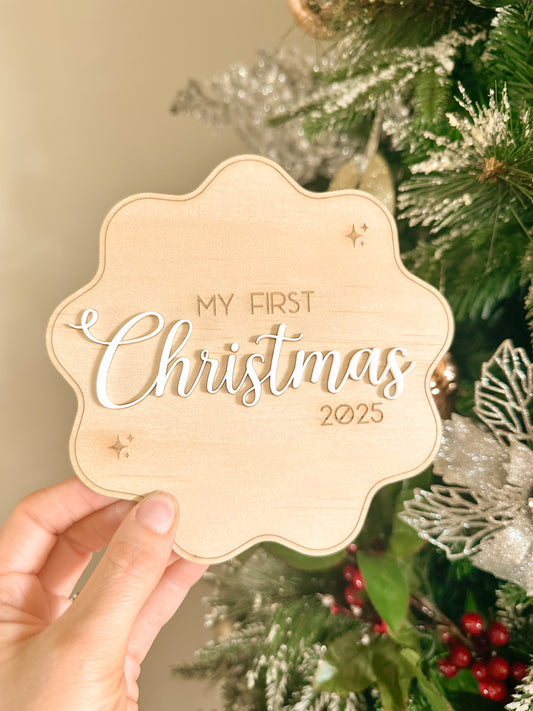 First Christmas Plaque | Personalised Baby's First Christmas Sign