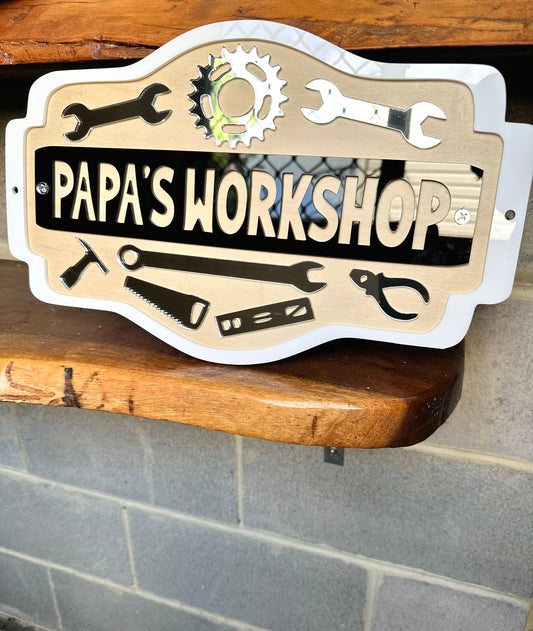 Personalised Workshop Sign for Men | Custom Name Garage & Shed Gift
