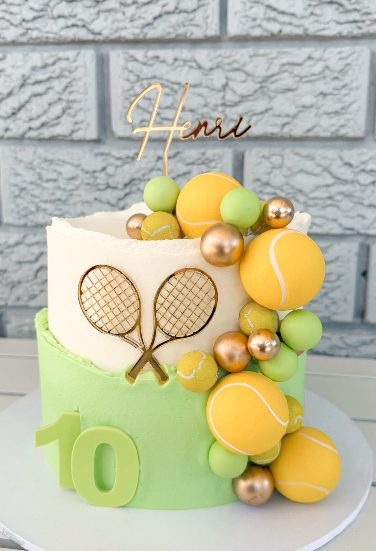 Personalised Tennis Cake Topper Set | Tennis Birthday Decorations | Acrylic Sports Decor