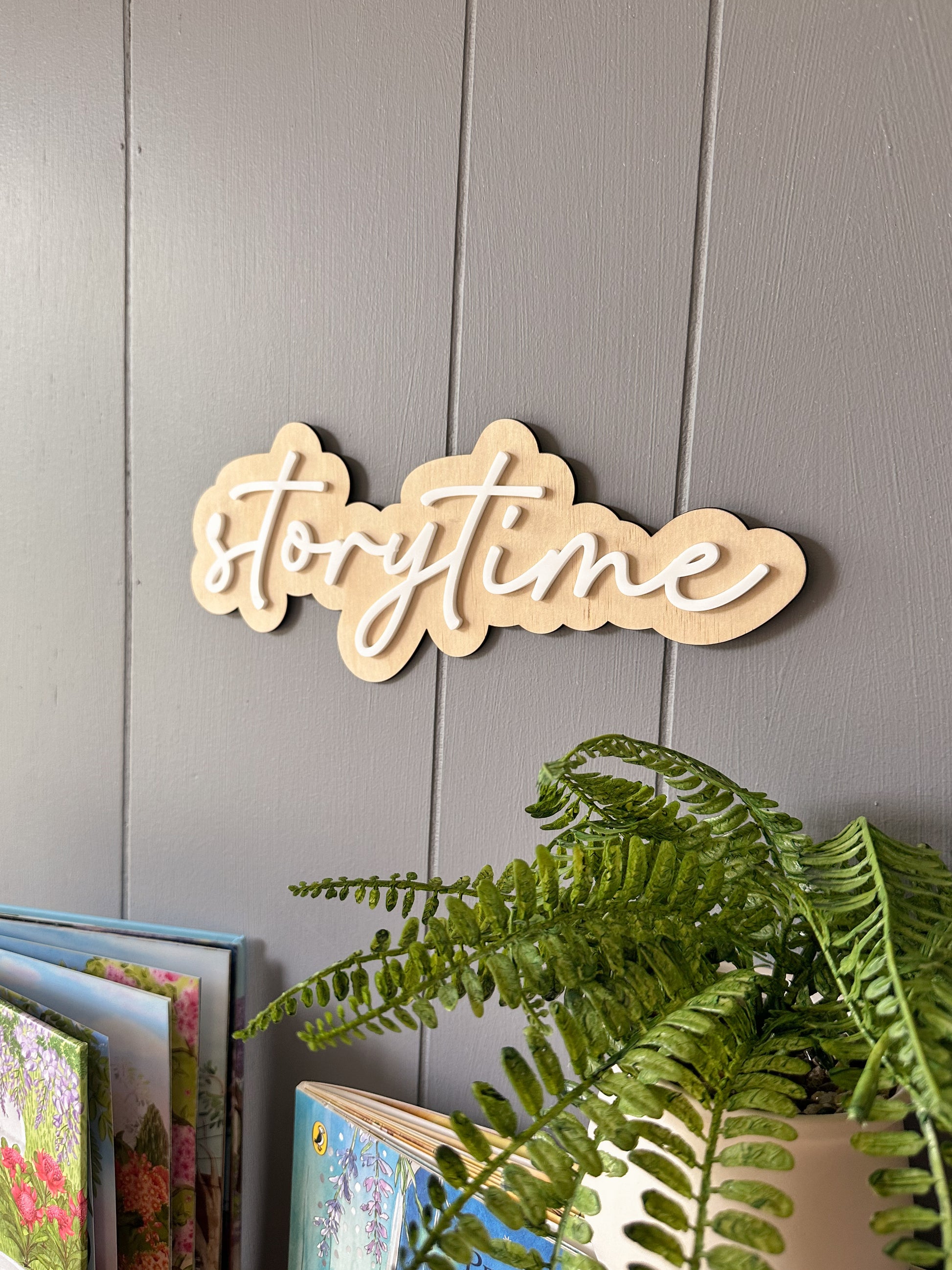 storytime wall sign decor