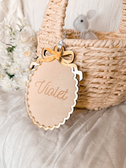 Violet - Scalloped Easter Basket Tag