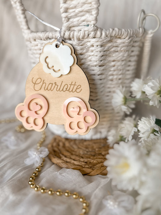 Charlotte - Bunny Butt Acrylic Easter Basket Tag