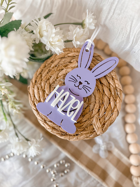 Bunny Cut-Out Easter Basket Tag | Personalised Kids’ Name Tags for Easter