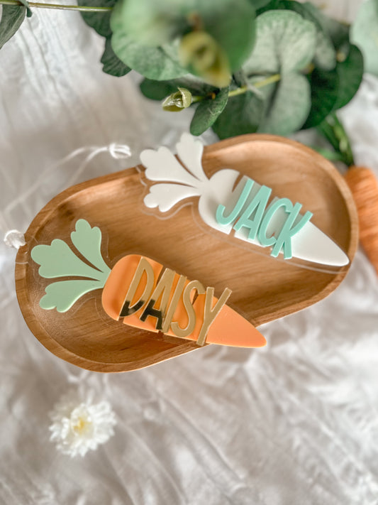 Carrot Easter Basket Tag | Custom Kids’ Name Tags for Easter Gift