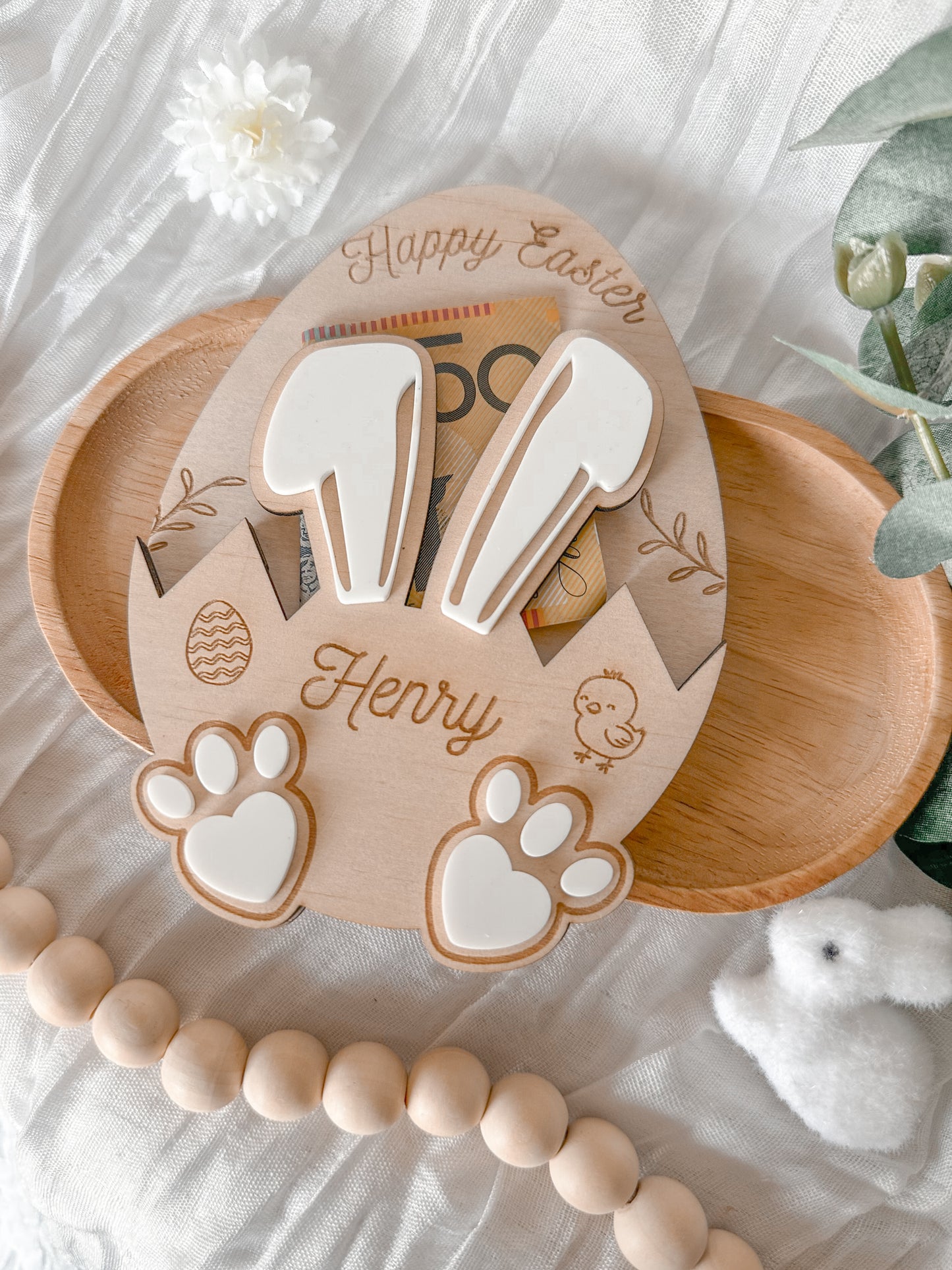Personalised Easter Money or Gift Card Holder | Wooden Engraved & Acrylic Easter Gift