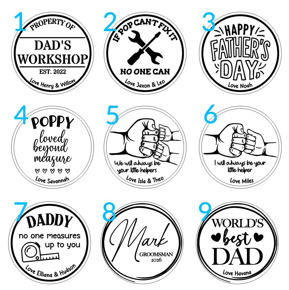 Personalised Tape Measure | Engraved Gift for Dad, Pop, Grandpa | 9 designs