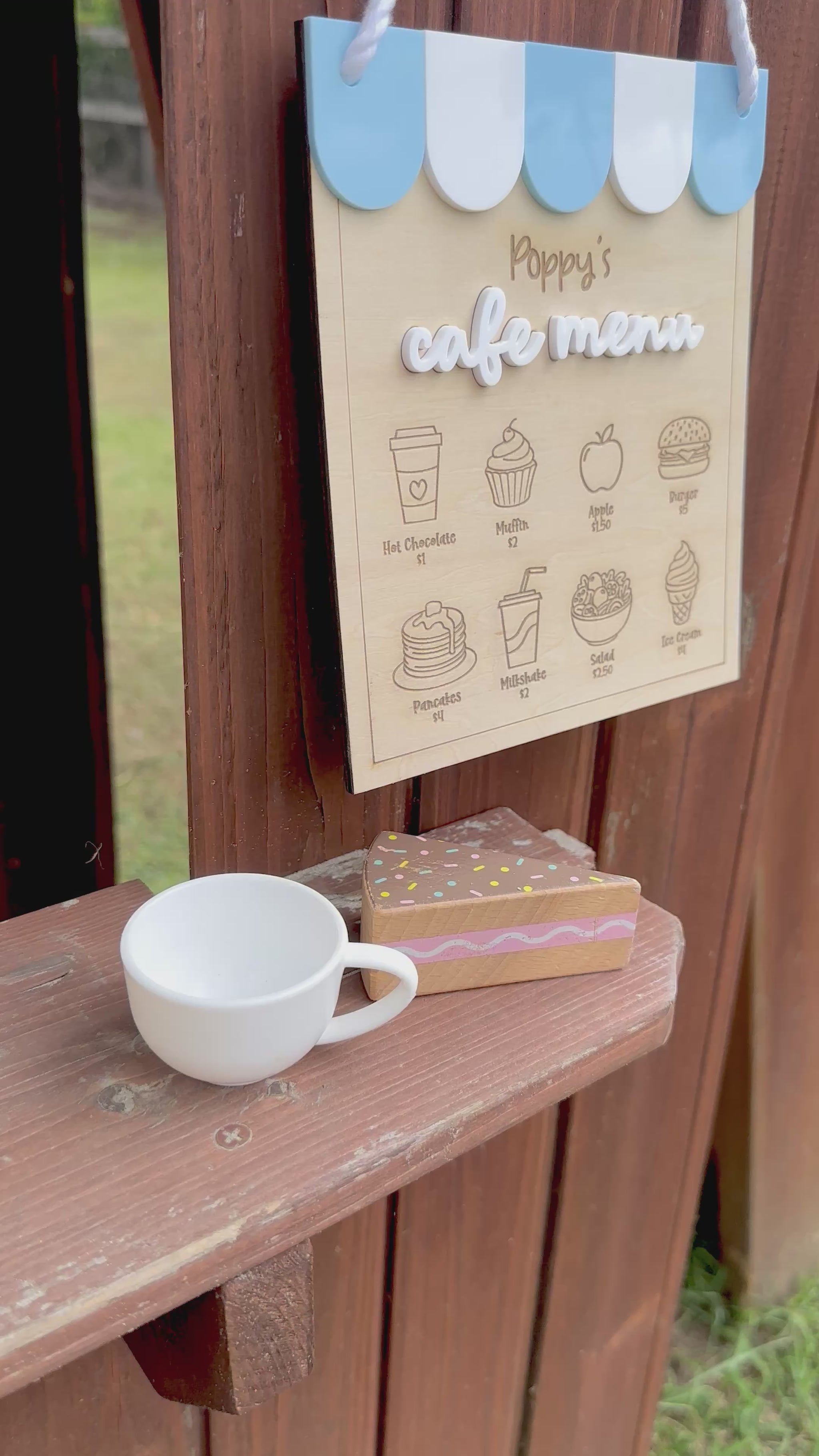 Kids Cafe Menu Sign | Personalised Kitchen Menu Board