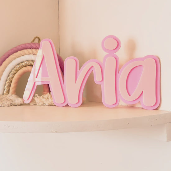 Kids room nursery decorative wall name sign, double layered acrylic, wall decor, boys room, girls room, room makeover