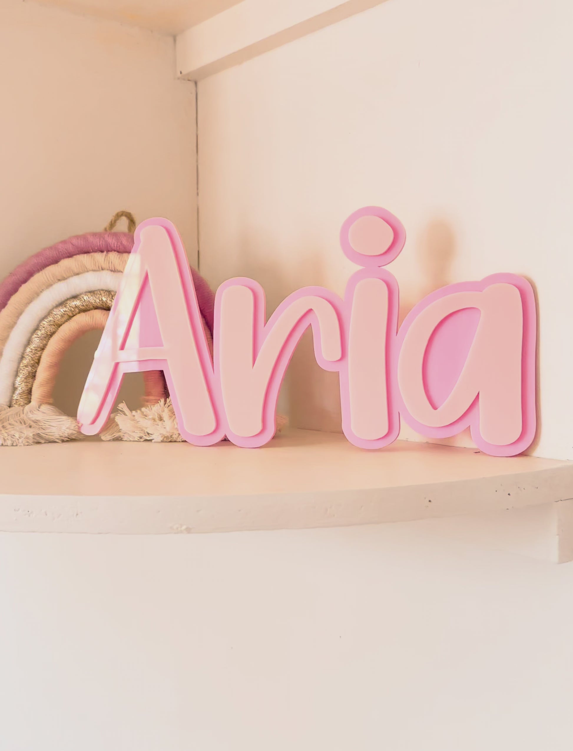 Kids room nursery decorative wall name sign, double layered acrylic, wall decor, boys room, girls room, room makeover