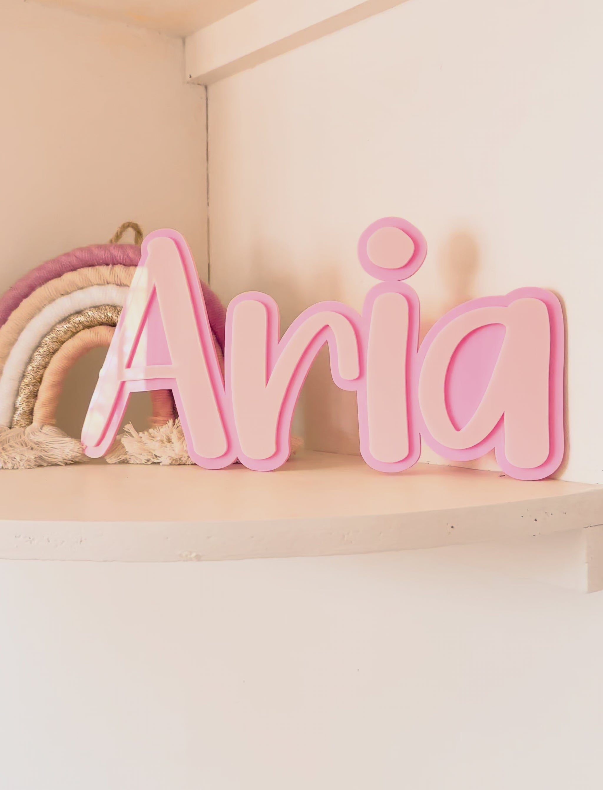 Kids room nursery decorative wall name sign, double layered acrylic, wall decor, boys room, girls room, room makeover