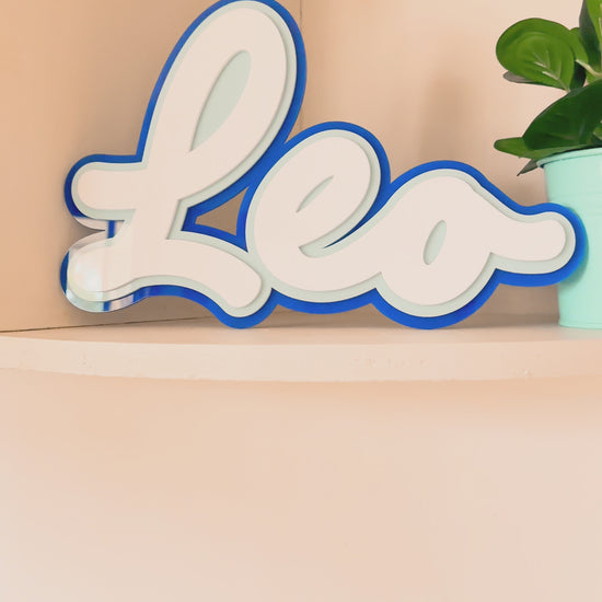 Kids room nursery decorative wall name sign, triple layered acrylic, wall decor