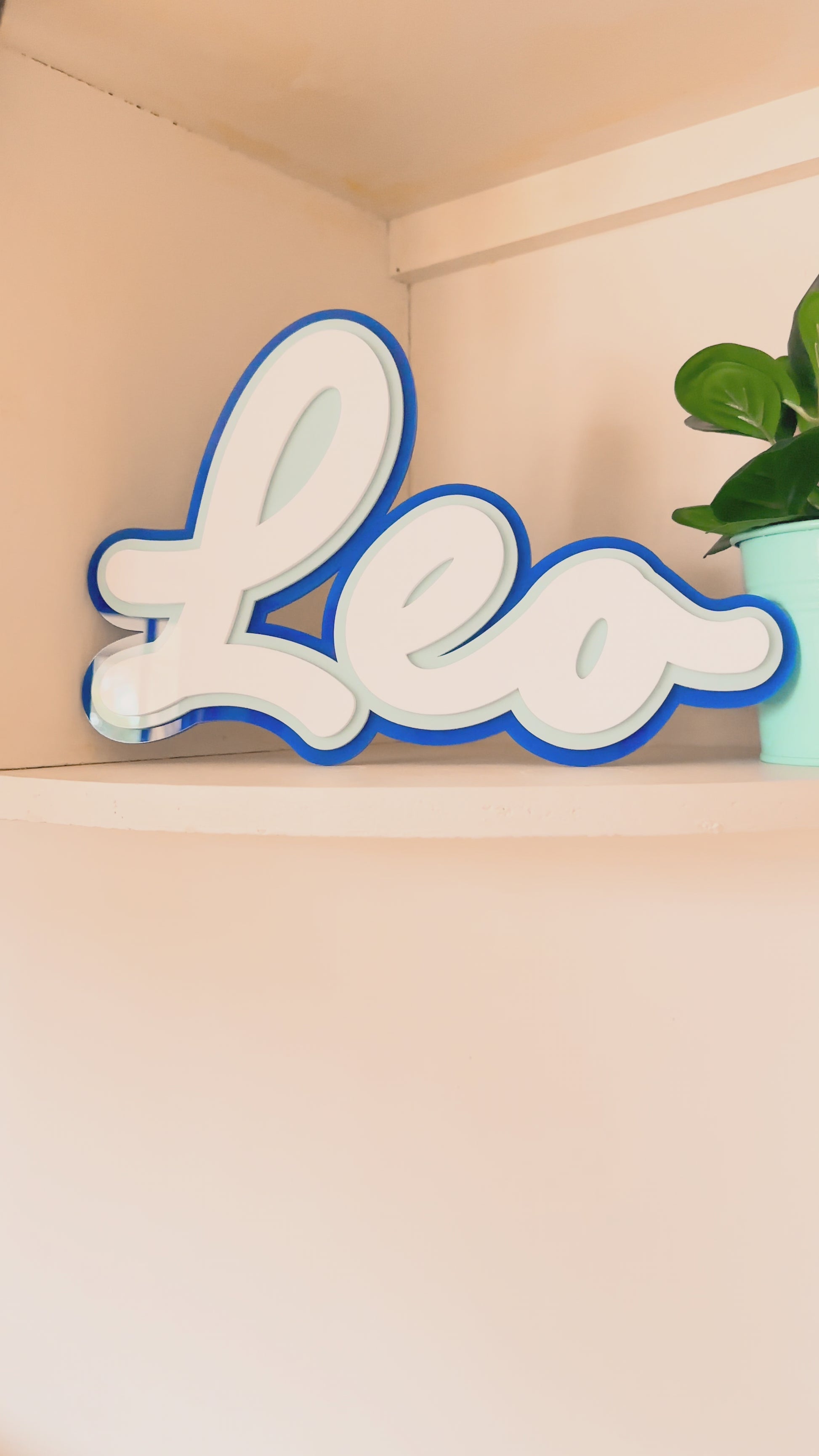 Kids room nursery decorative wall name sign, triple layered acrylic, wall decor